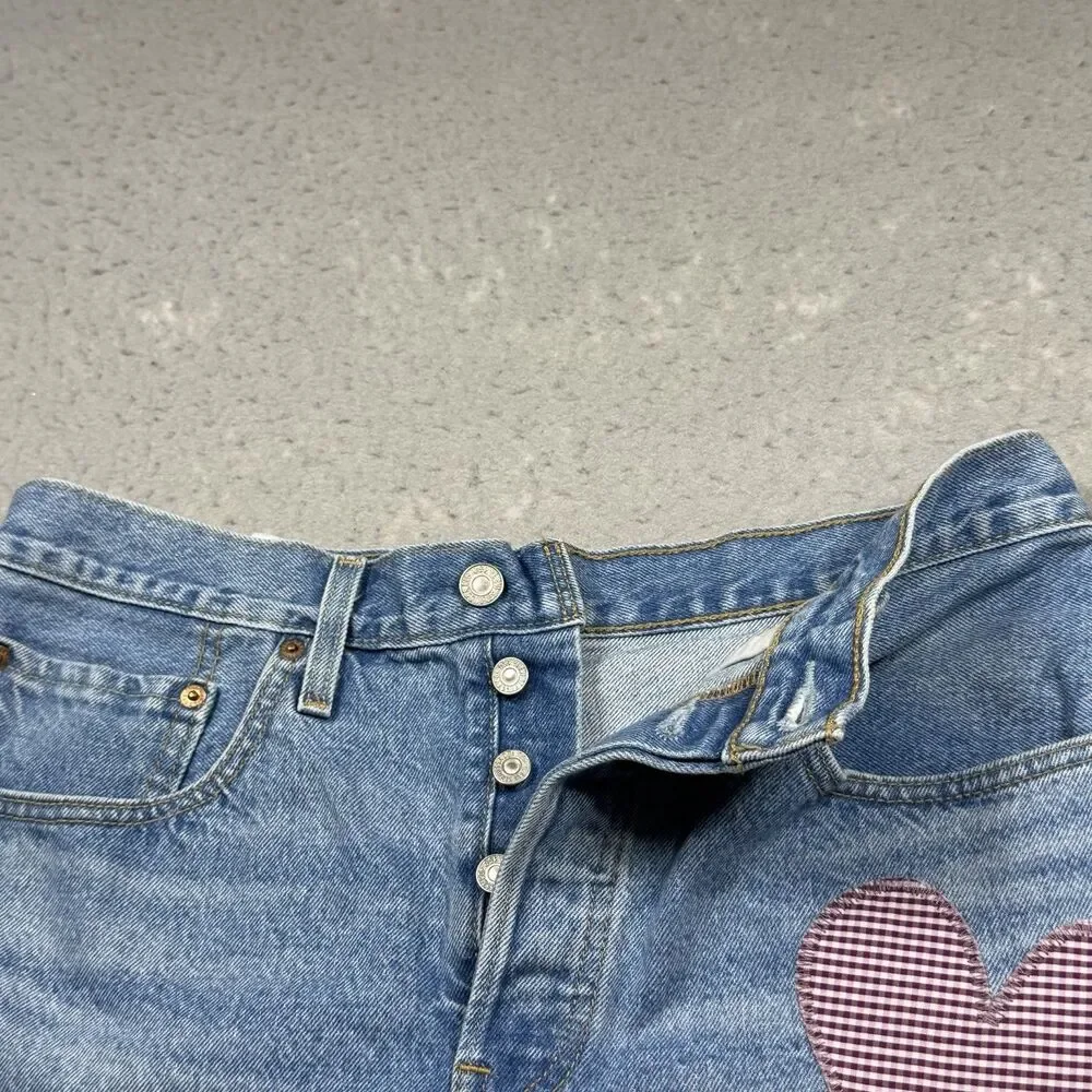 Levi's 150 Anniversary Jean Shorts Women’s 30 Blue 501 Original Fit Patched
